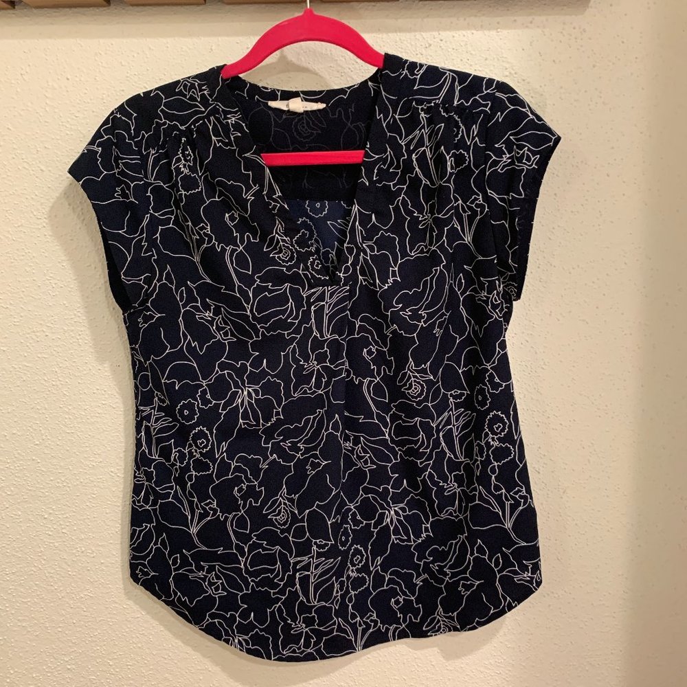 Sleeveless floral blouse